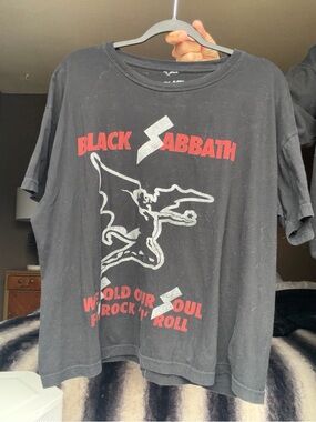 Black Sabbath Graphic Band Tee - Black with Red & White Print